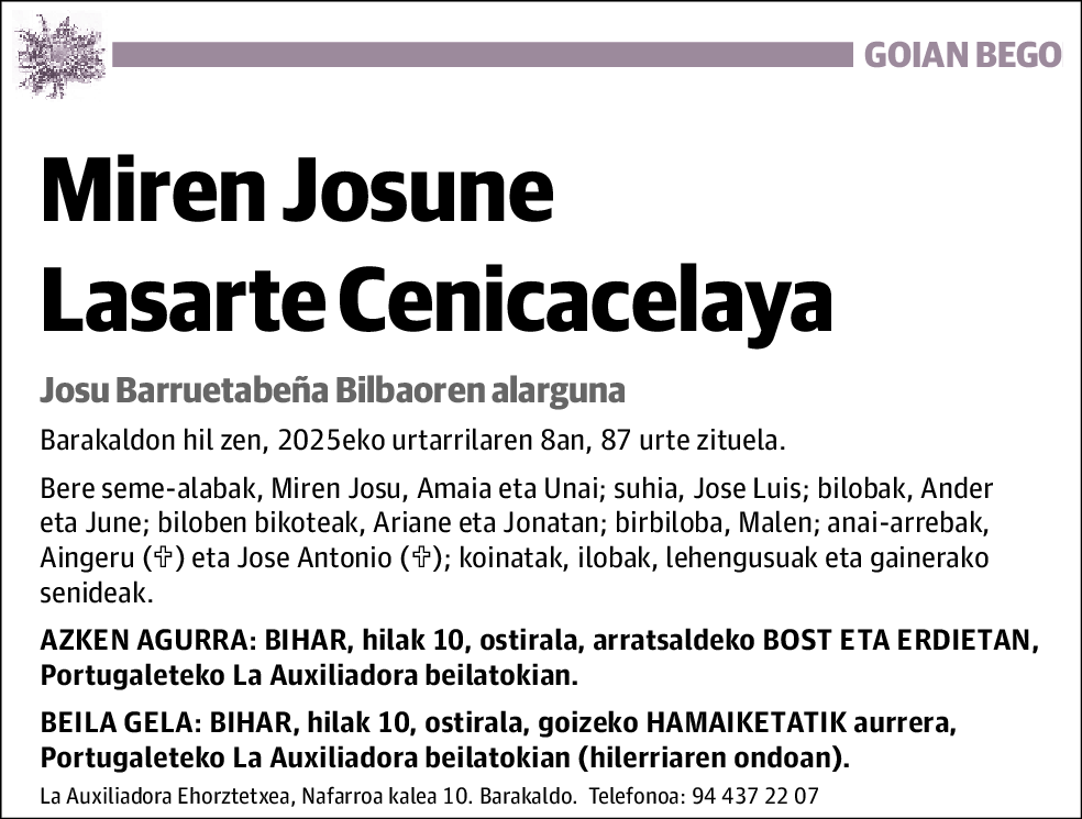 Miren Josune Lasarte Cenicacelaya