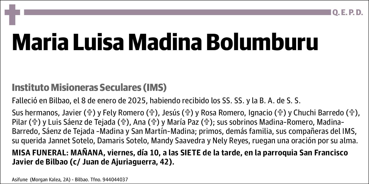 María Luisa Madina Bolumburu