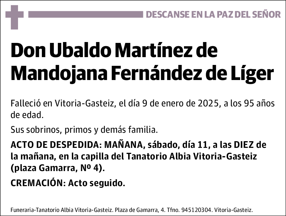 Ubaldo Martínez de Mandojana Fernández de Líger