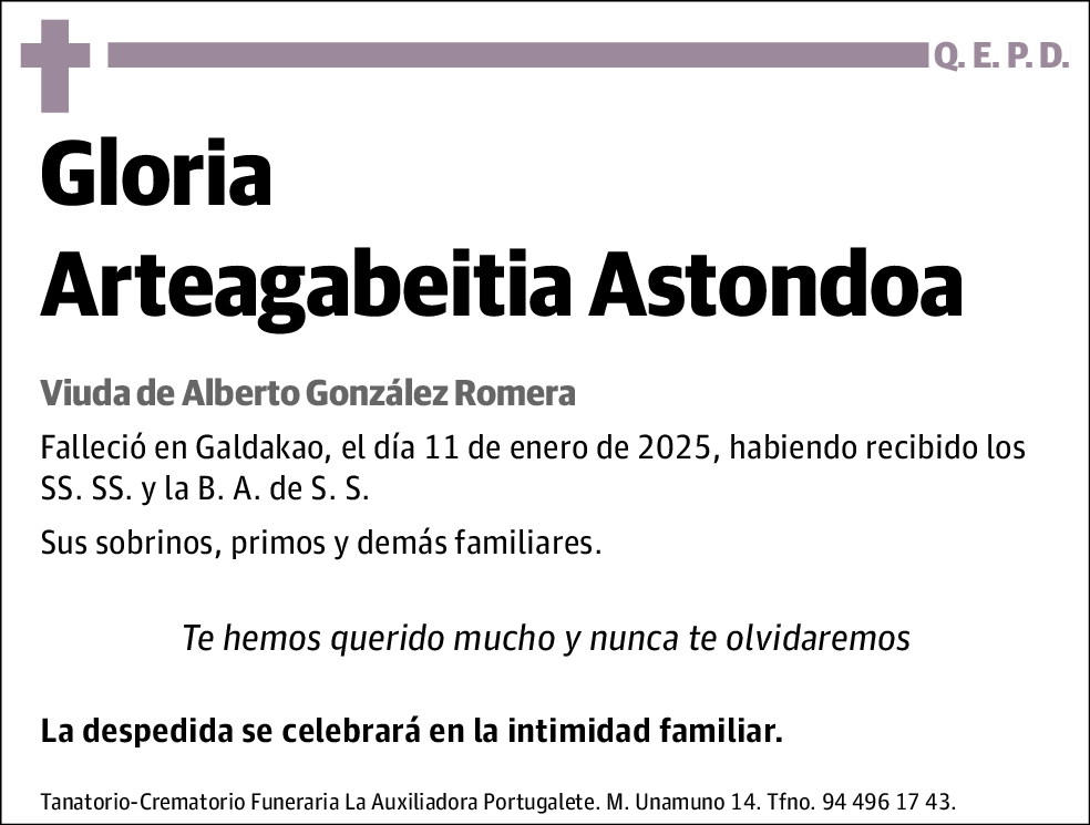 Gloria Arteagabeitia Astondoa