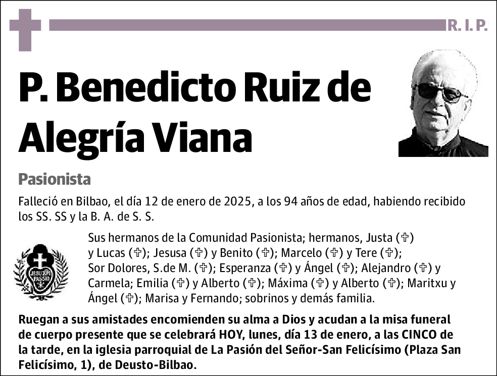 P. Benedicto Ruiz de Alegría Viana