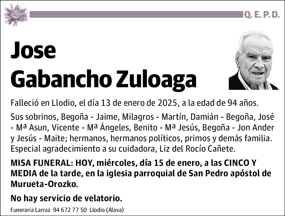 Jose Gabancho Zuloaga