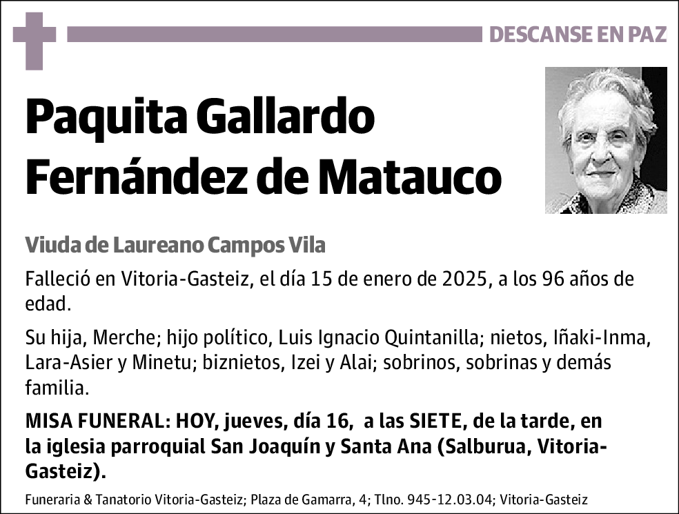 Paquita Gallardo Fernández de Matauco