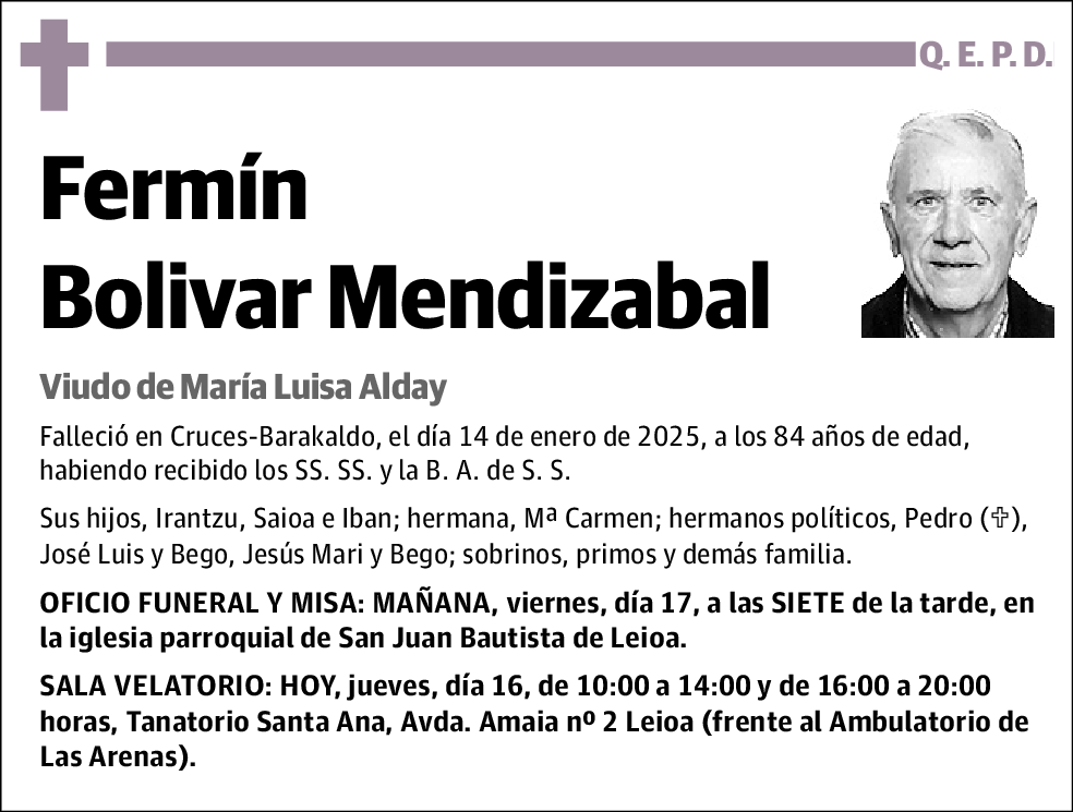 Fermín Bolivar Mendizabal