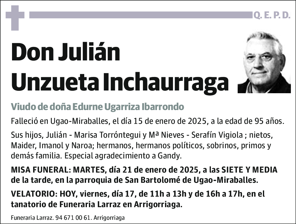 Julián Unzueta Inchaurraga