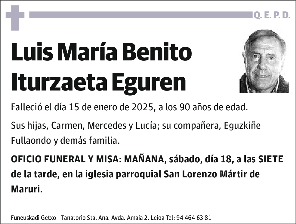 Luis María Benito Iturzaeta Eguren