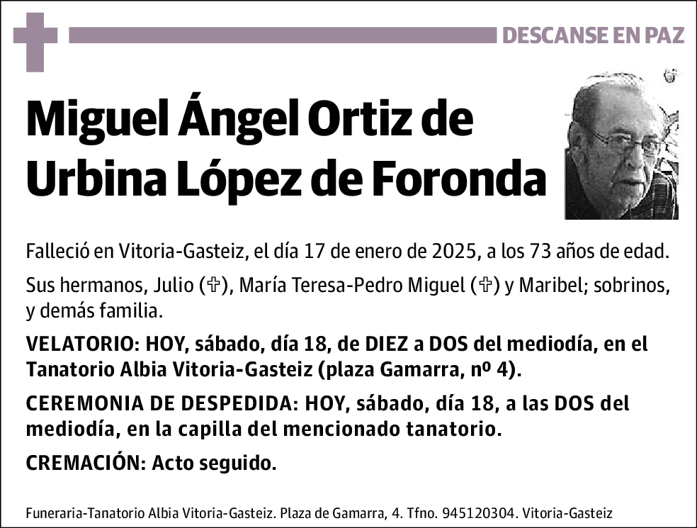 Miguel Ángel Ortiz de Urbina López de Foronda