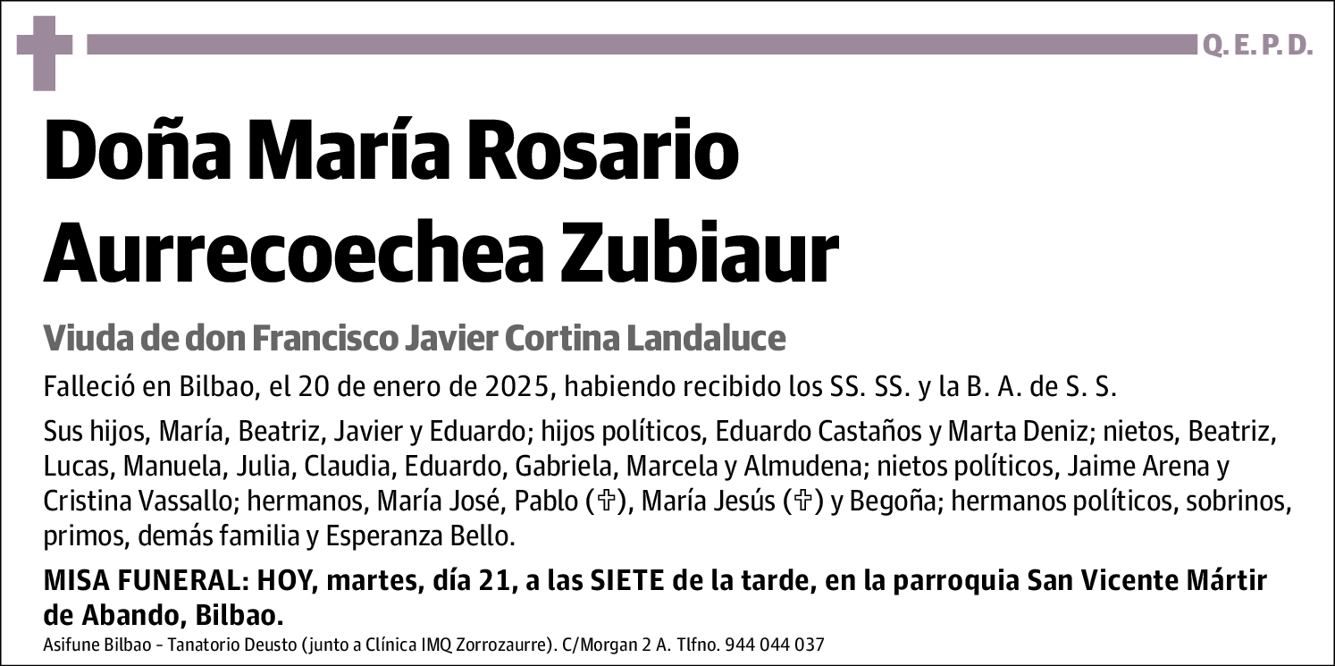 María Rosario Aurrecoechea Zubiaur