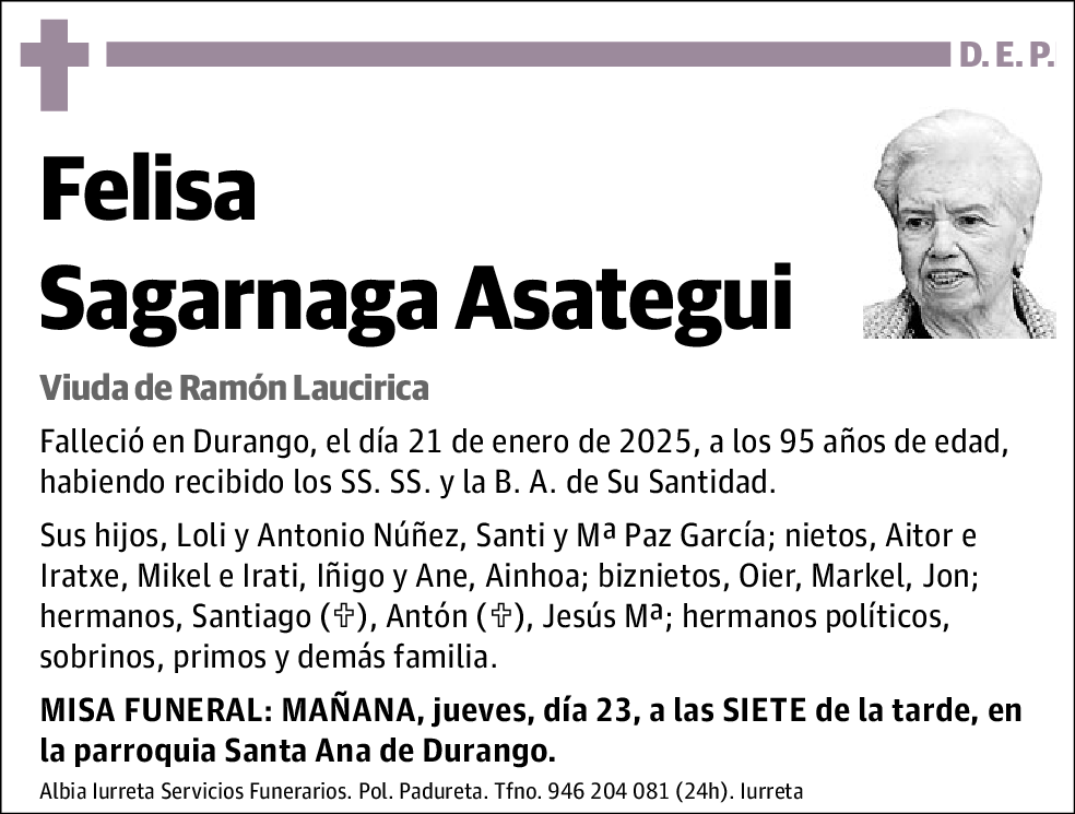 Felisa Sagarnaga Asategui