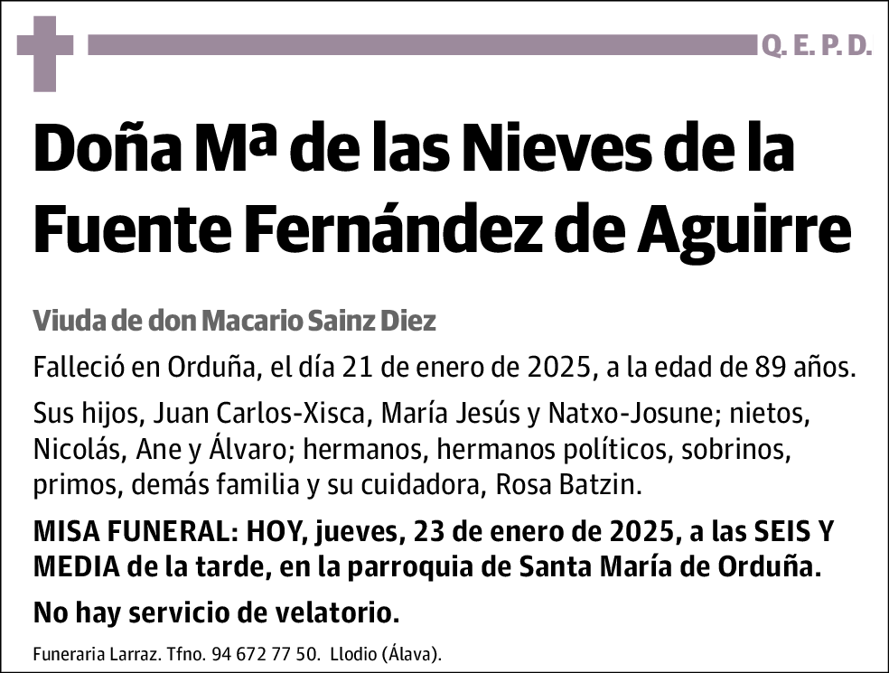 Mª de las Nieves de la Fuente Fernández de Aguirre