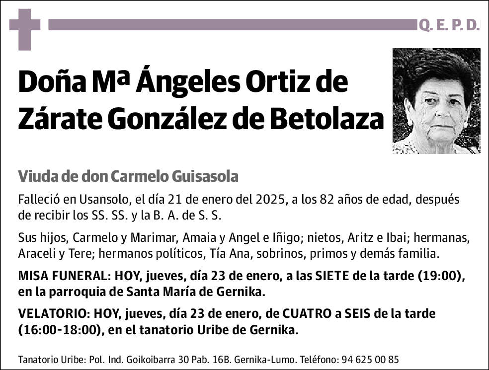 Mª Ángeles Ortiz de Zárate González de Betolaza