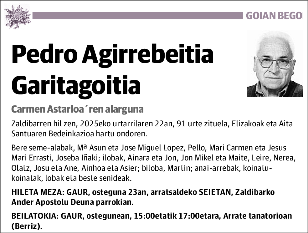 Pedro Agirrebeitia Garitagoitia