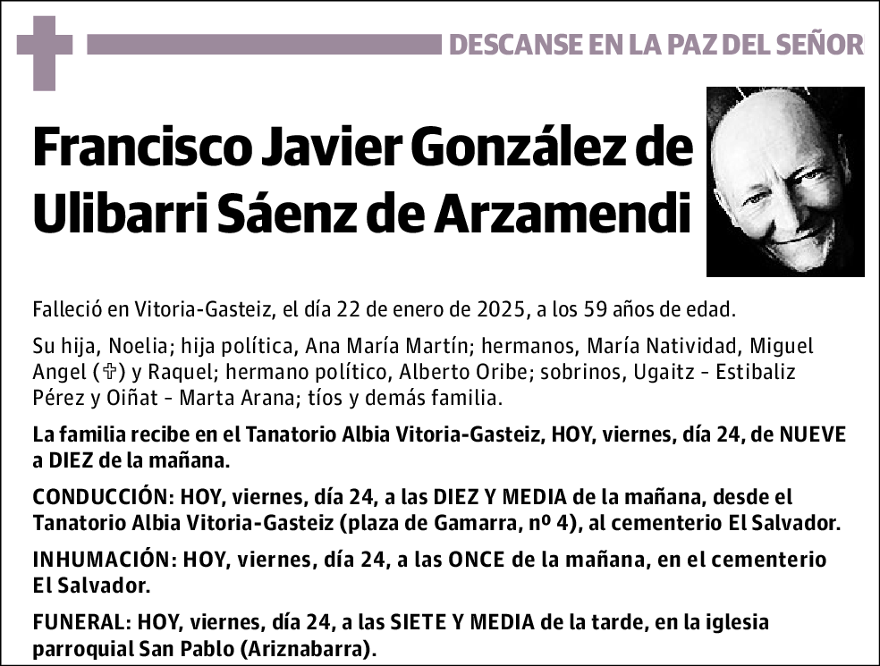 Francisco Javier González de Ulibarri Sáenz de Arzamendi