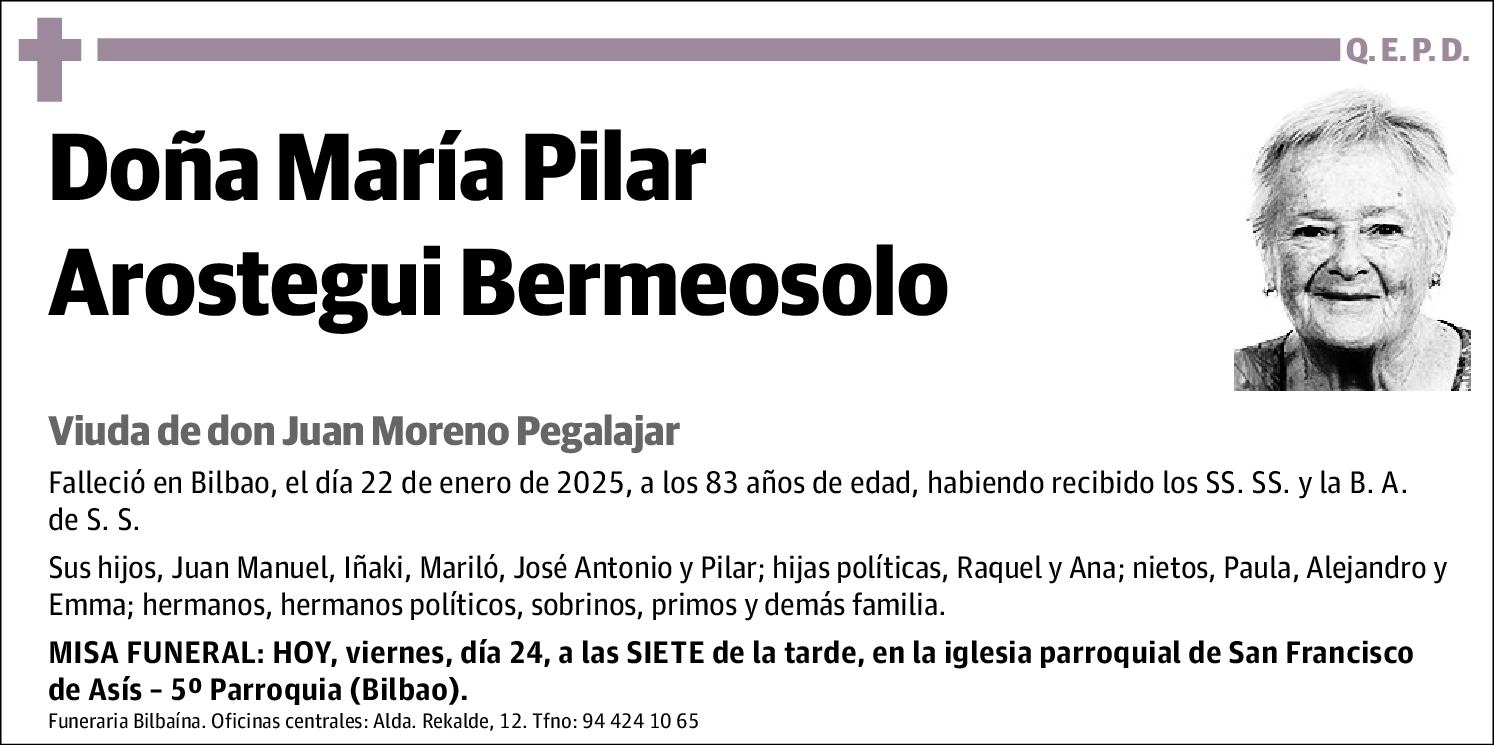 María Pilar Arostegui Bermeosolo