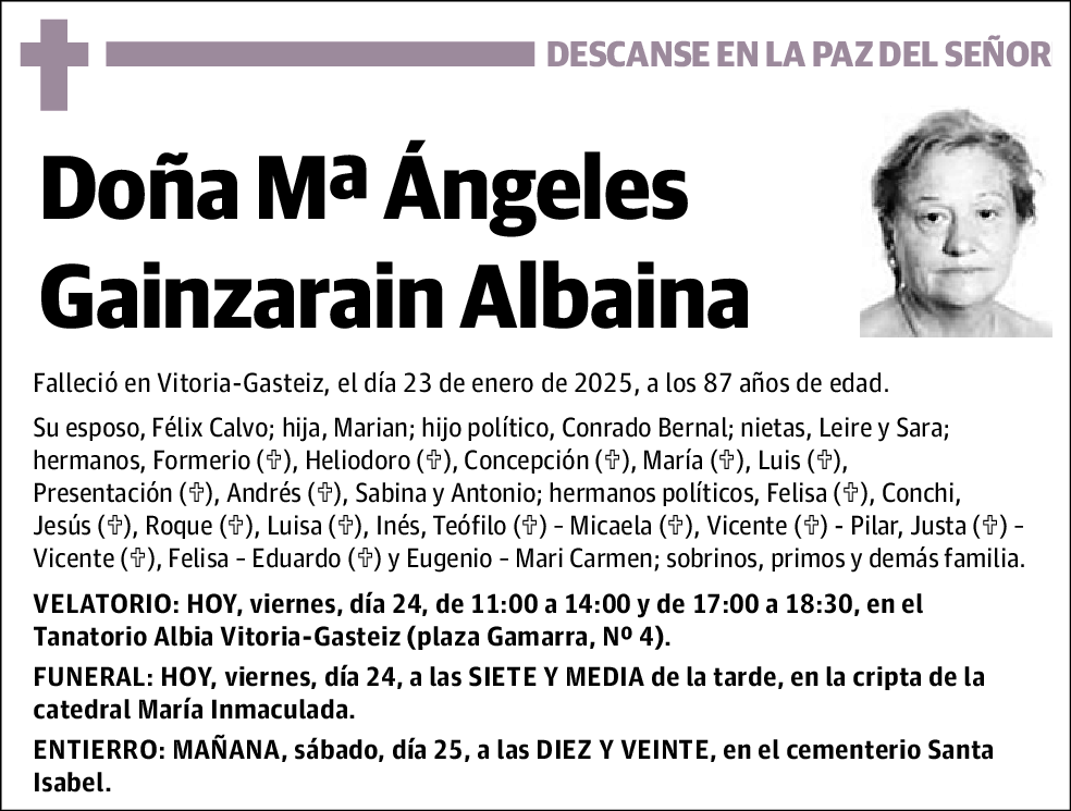 Mª Ángeles Gainzarain Albaina