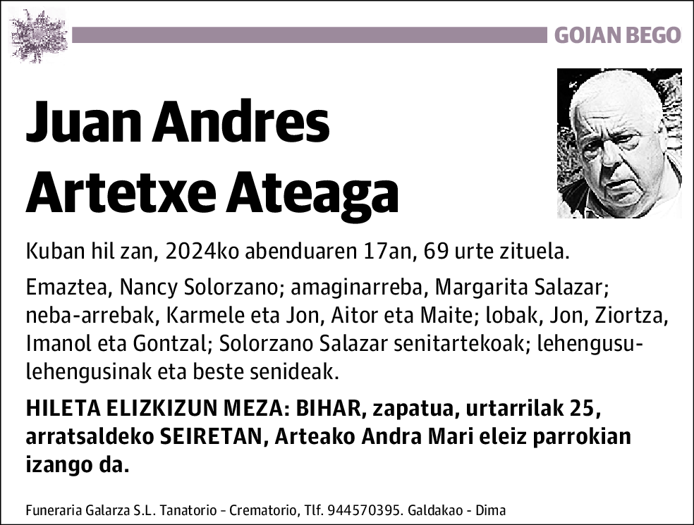 Juan Andres Artetxe Ateaga