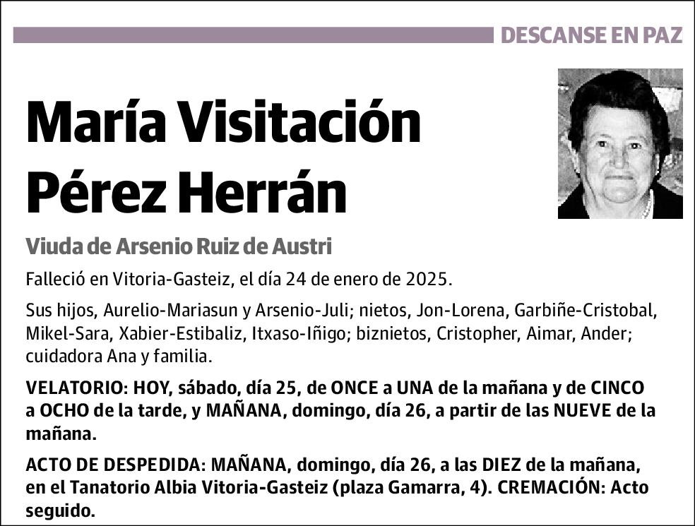 María Visitación Pérez Herrán