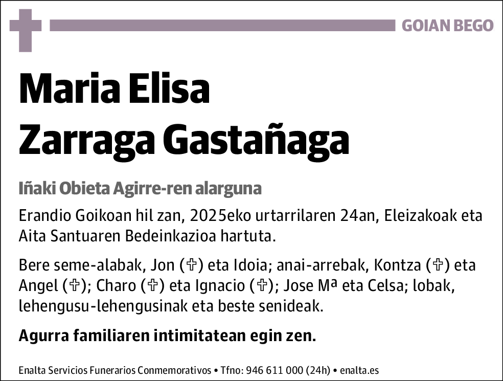 Maria Elisa Zarraga Gastañaga