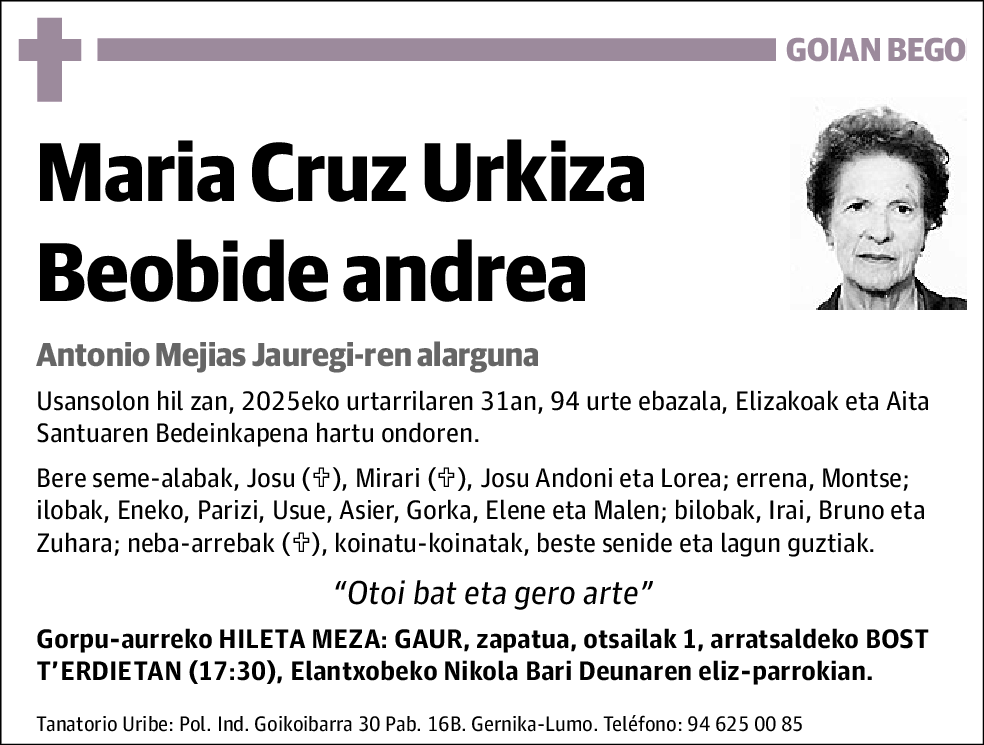 Maria Cruz Urkiza Beobide