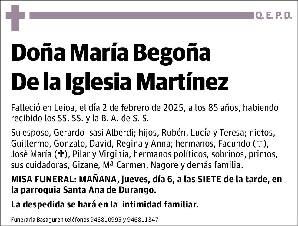 María Begoña De La Iglesia Martínez