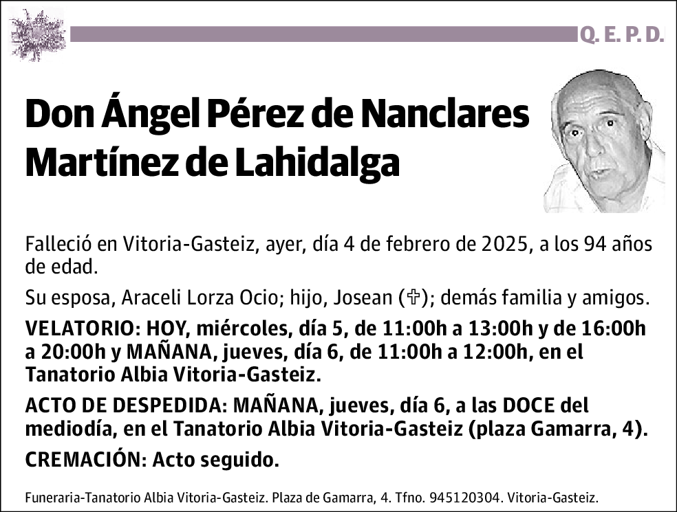 Ángel Pérez De Nanclares Martínez De Lahidalga