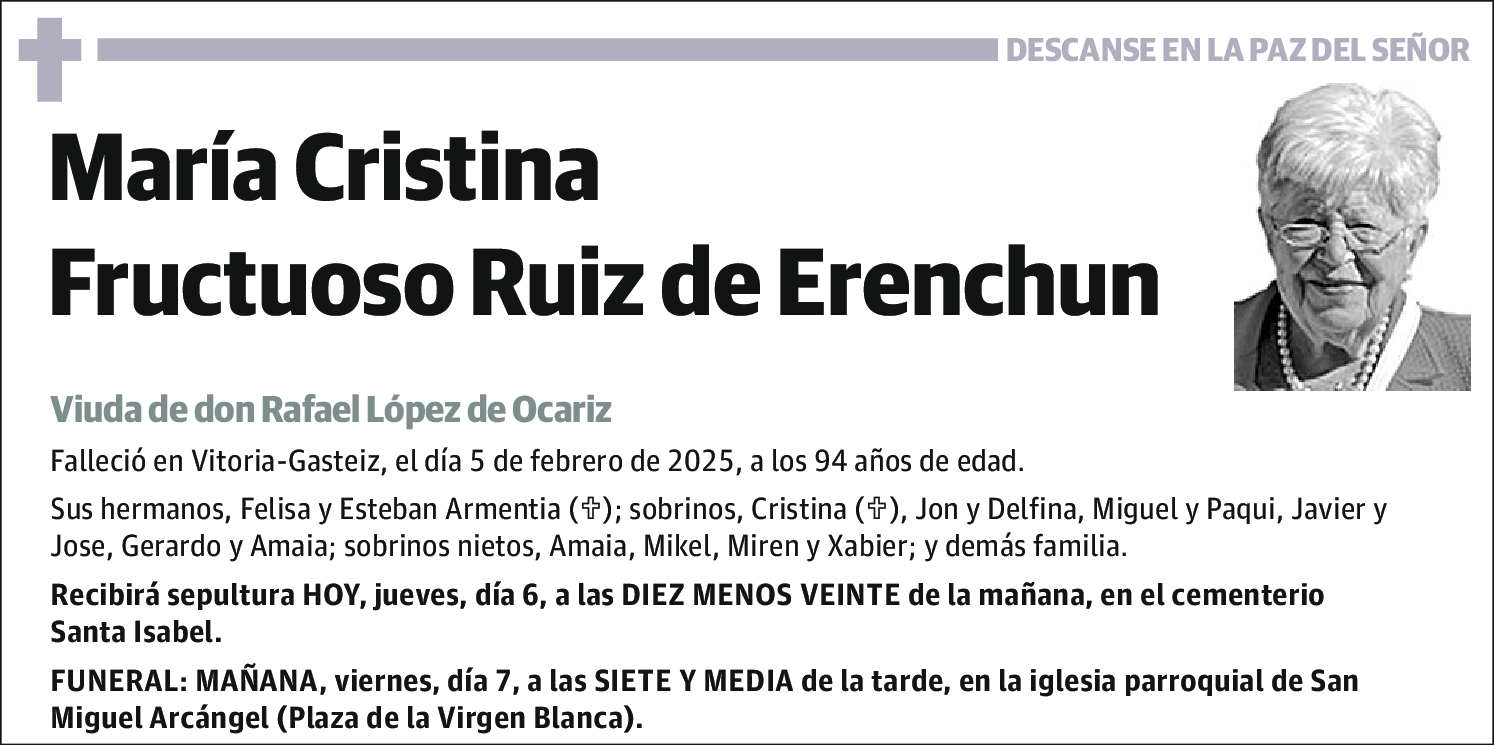 María Cristina Fructuoso Ruiz de Erenchun