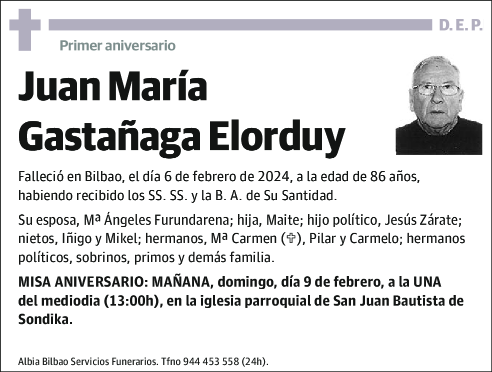 Juan Maria Gastañaga Elorduy