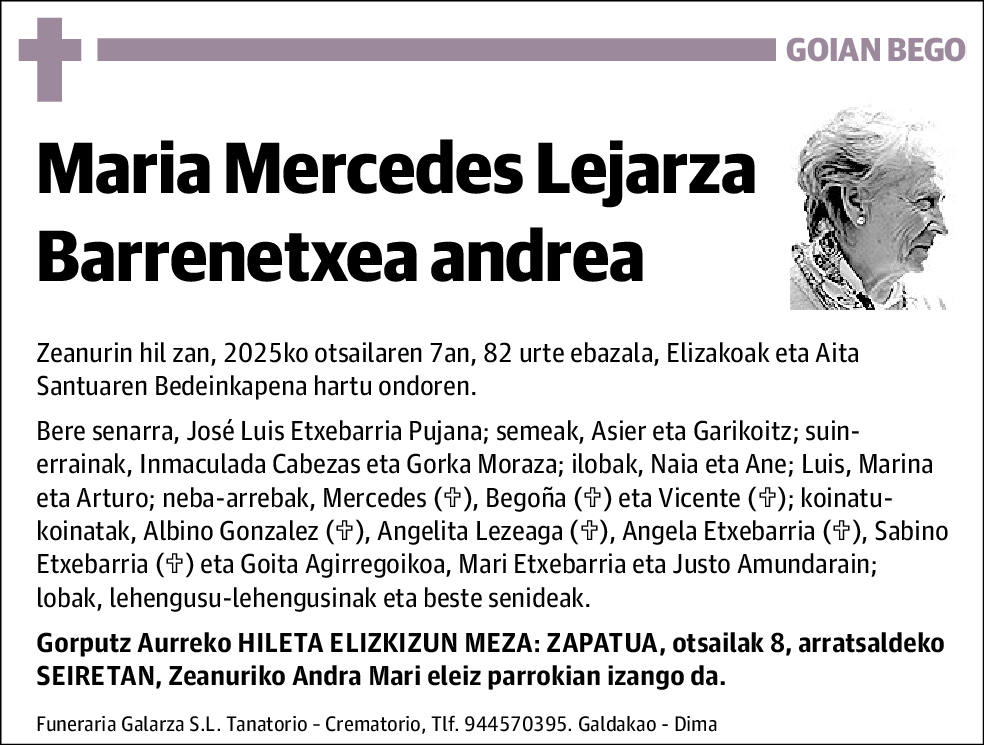 María Mercedes Lejarza Barrenetxea