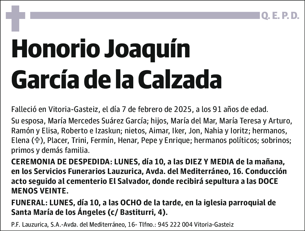 Honorio Joaquin Garcia de la Calzada