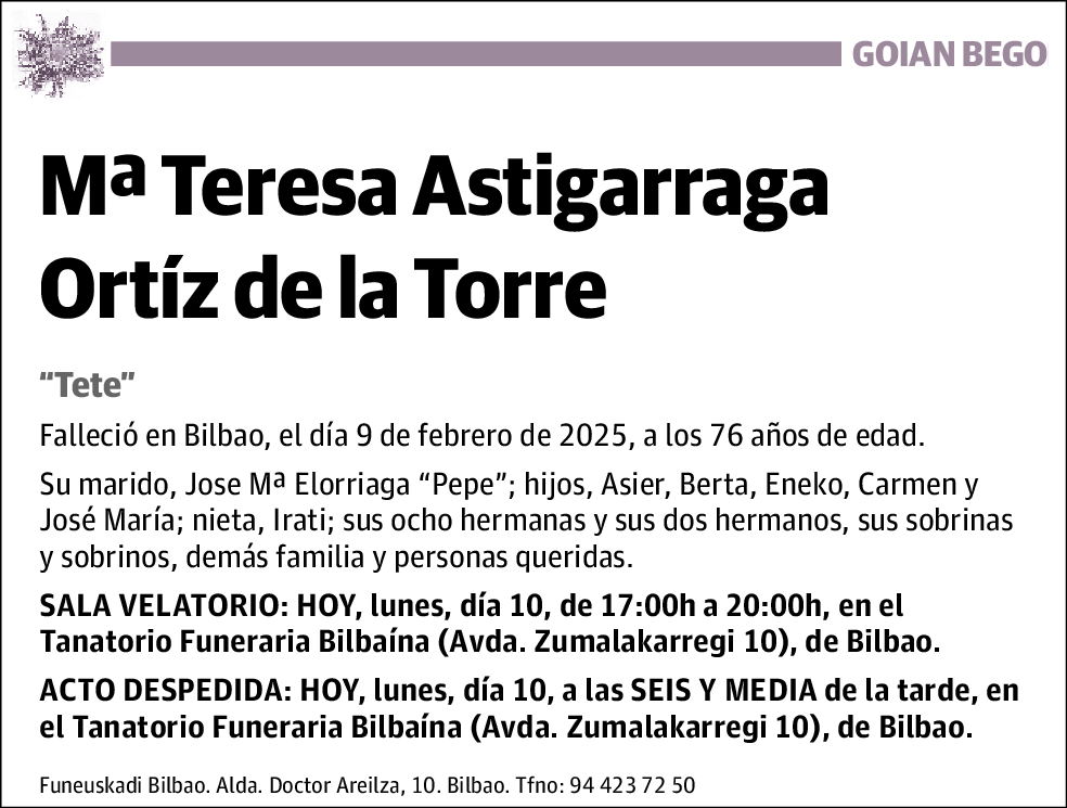 Mªteresa Astigarraga Ortíz de la Torre