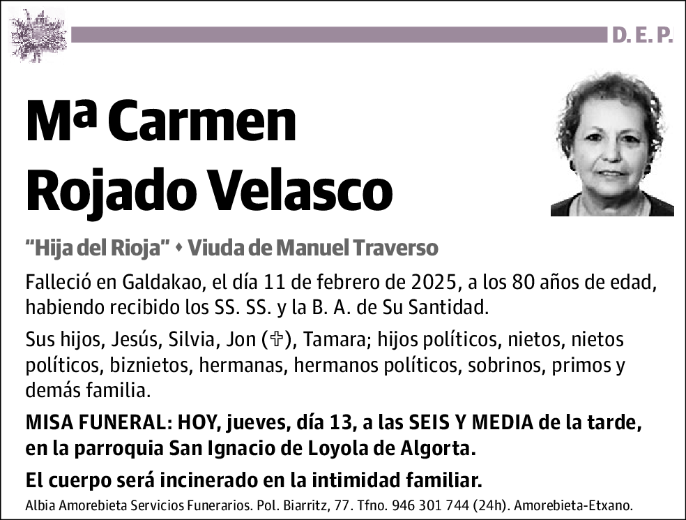 Mª Carmen Rojado Velasco