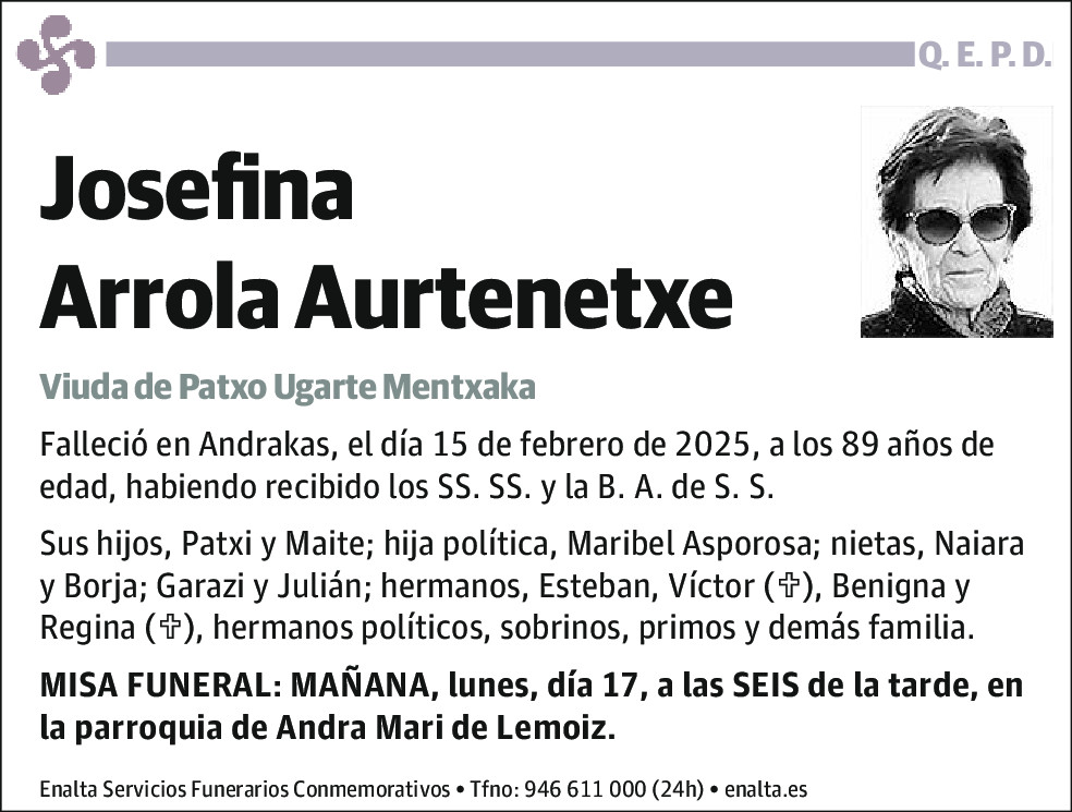 Josefina Arrola Aurtenetxe