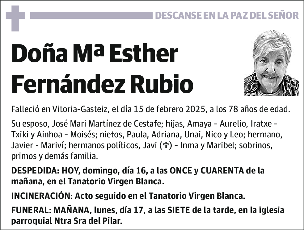 Mª Esther Fernández Rubio