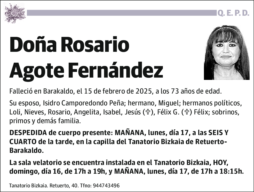 Rosario Agote Ferández