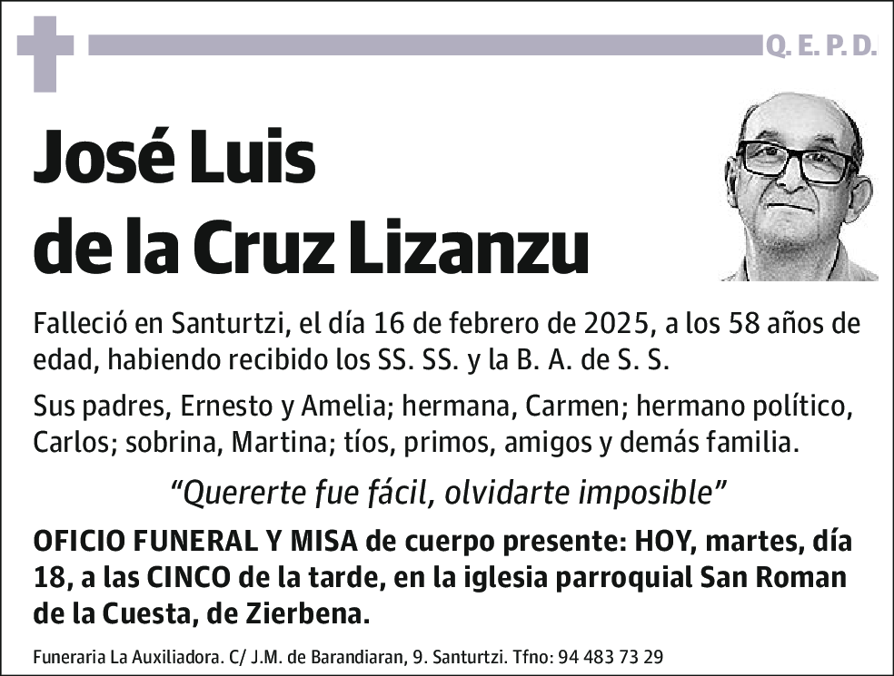 José Luis De La Cruz Lizanzu