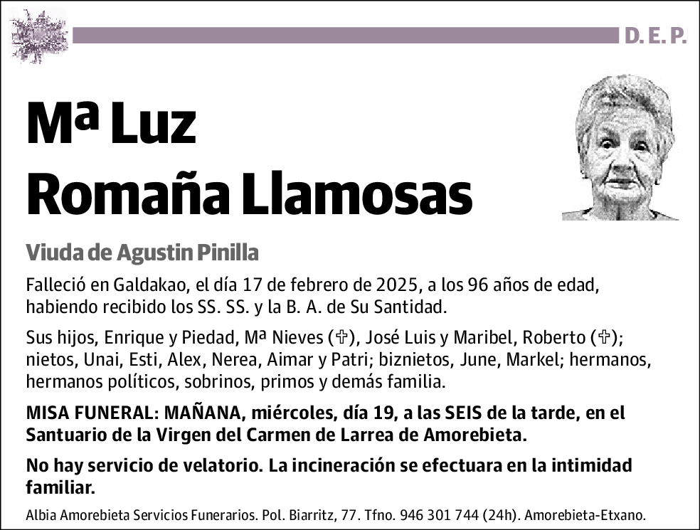 Mª Luz Romaña Llamosas