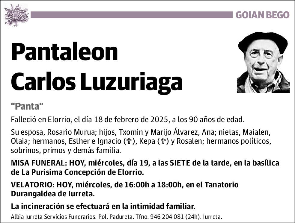 Pantaleon Carlos Luzuriaga