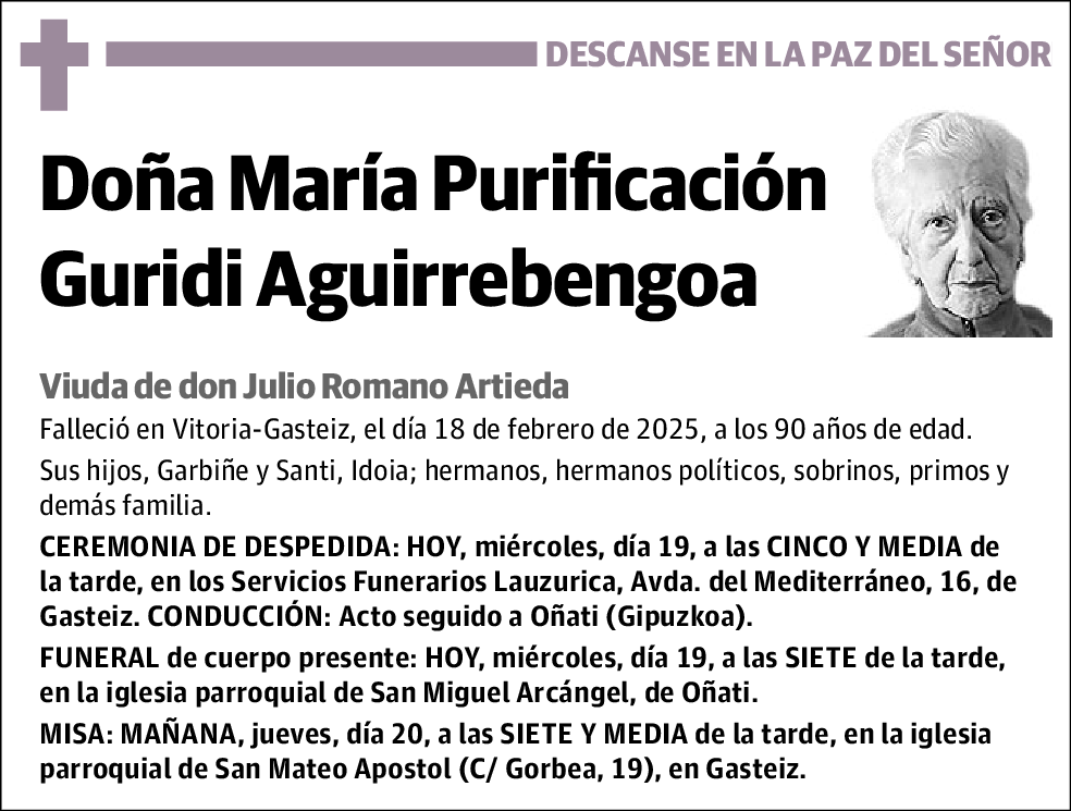 María Purificación Guridi Aguirrebengoa