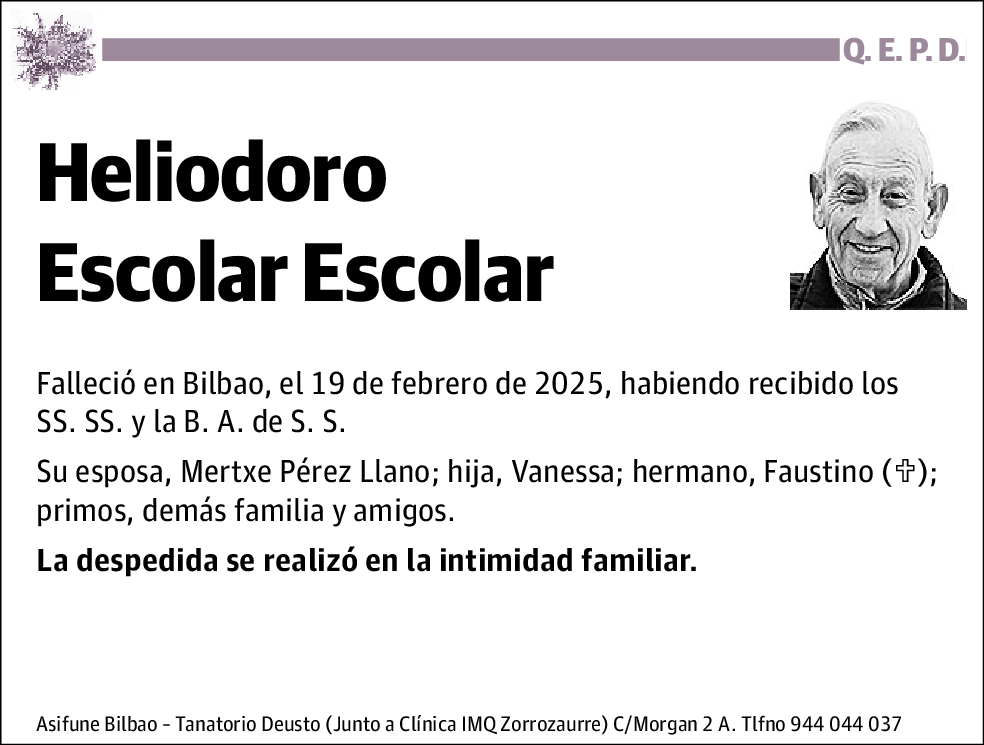 Heliodoro Escolar Escolar