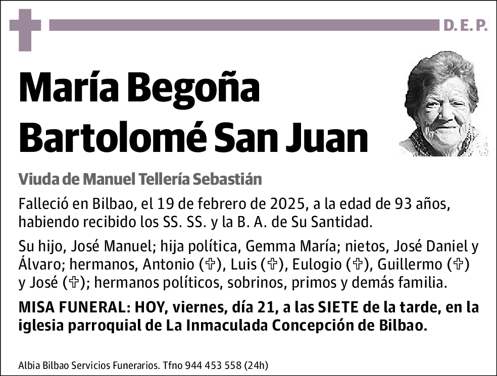 María Begoña Bartolomé San Juan