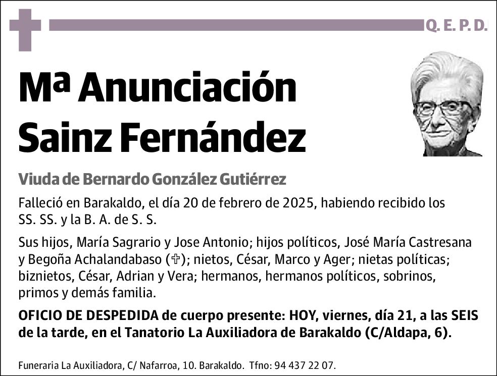 Mª Anunciación Sainz Fernández