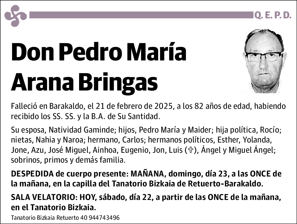 Pedro María Arana Bringas