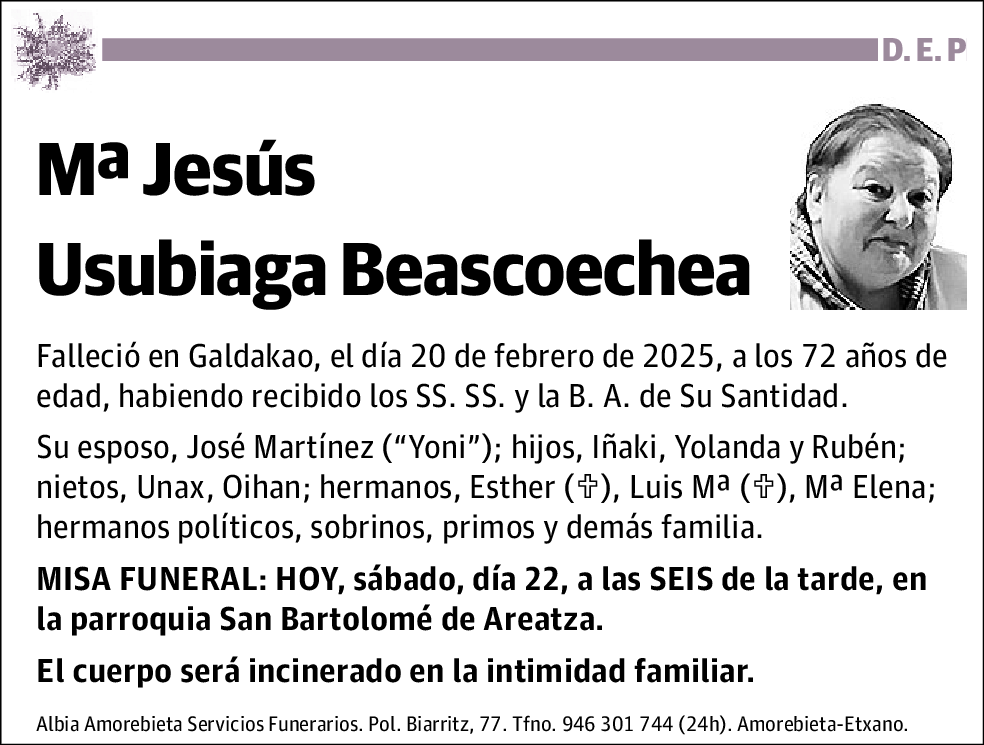 Mªjesús Usubiaga Beascoechea