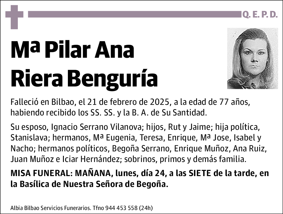 Mª Pilar Ana Riera Benguría