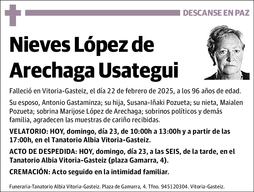 Nieves López De Arechaga Usategui