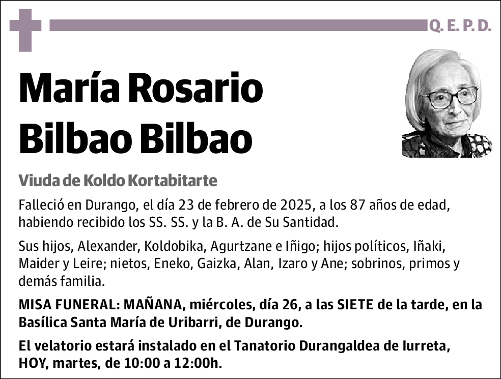 María Rosario Bilbao Bilbao