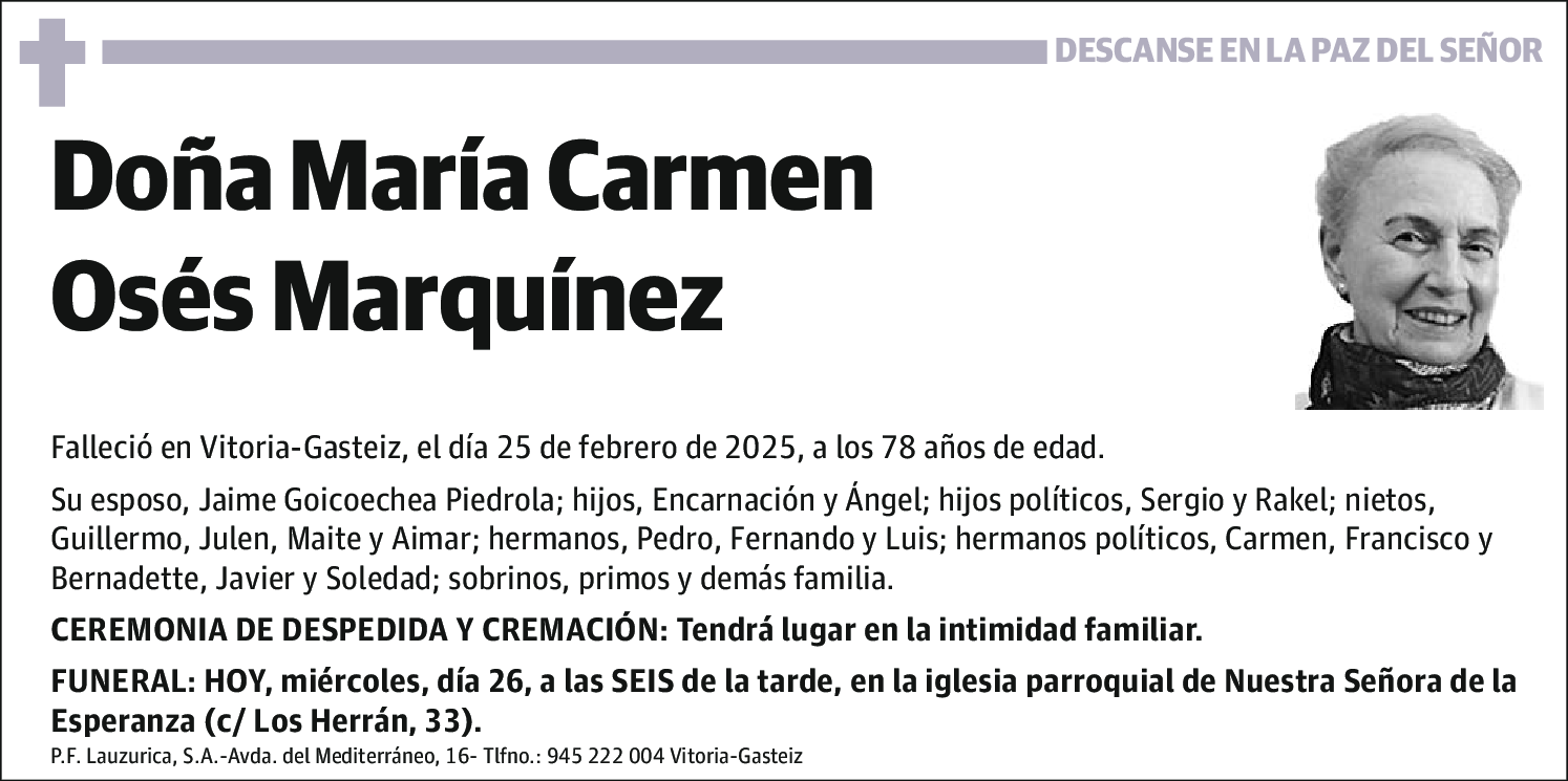 María Carmen Osés Marquínez