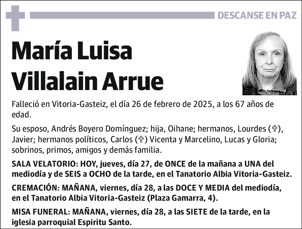 María Luisa Villalain Arrue