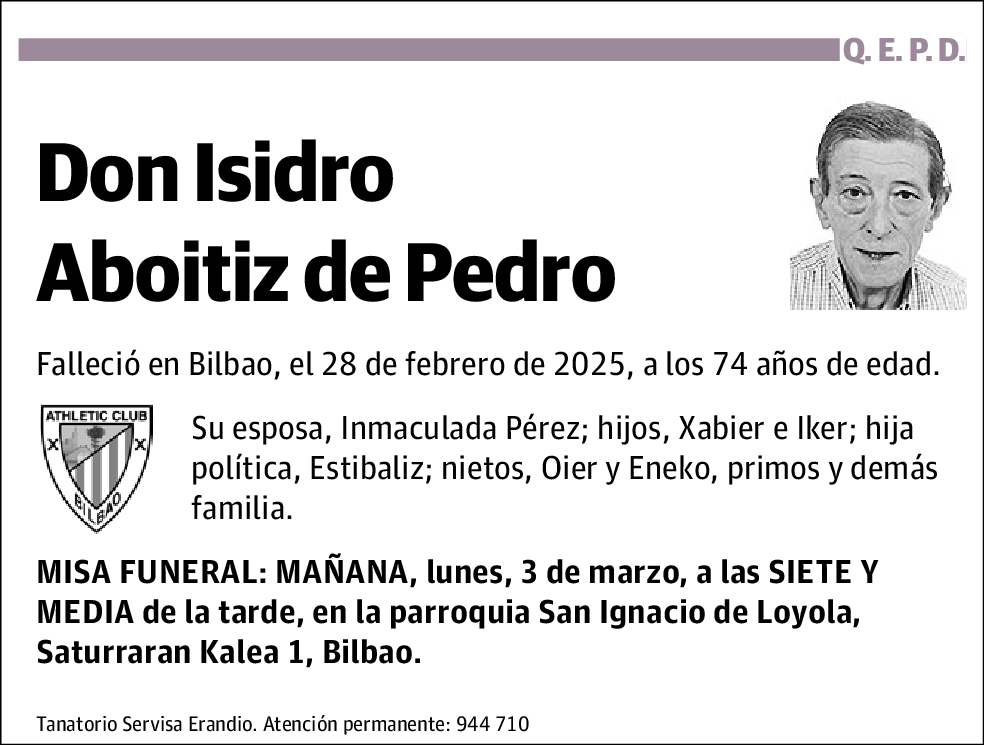 Isidoro Aboitiz de Pedro