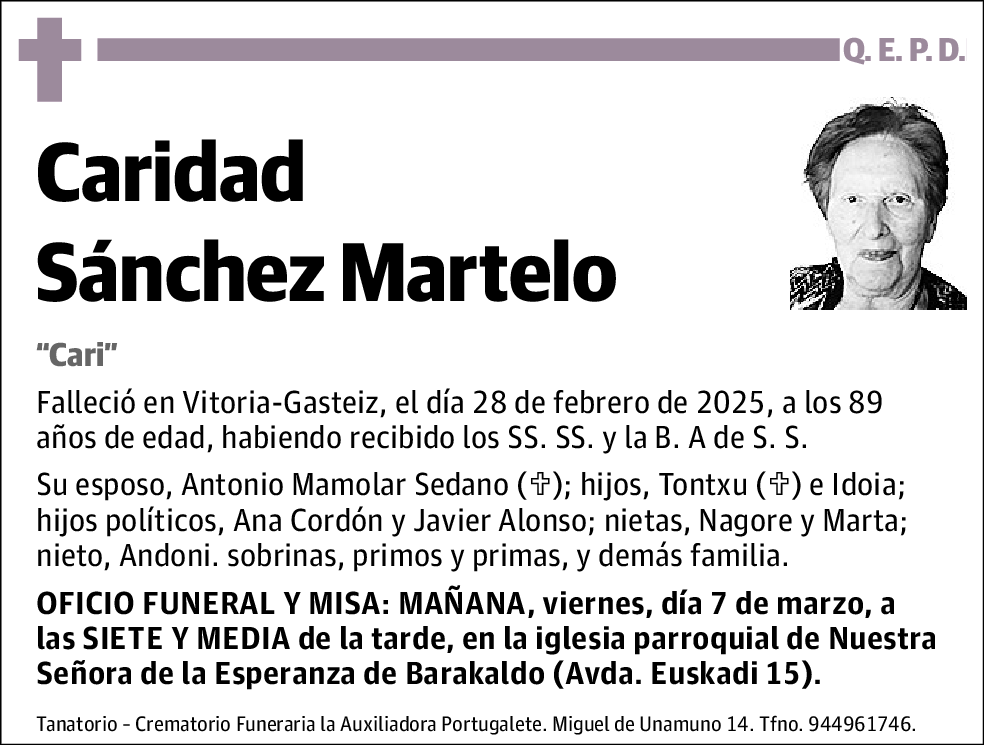 Caridad Sánchez Martelo